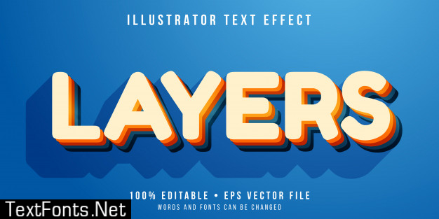 Editable text effect - layered text style