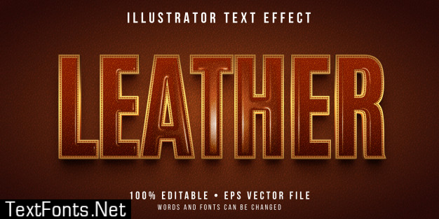 Editable text effect - leather texture style