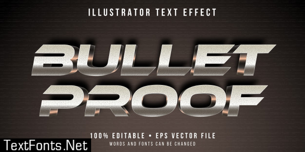 Editable text effect - metallic headline style