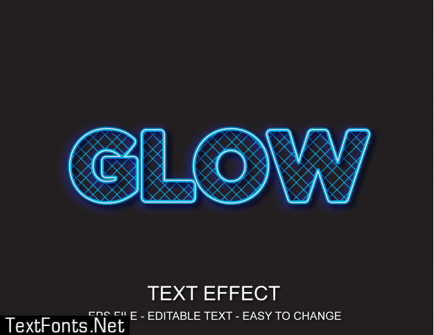 Editable text effect neon pattern style