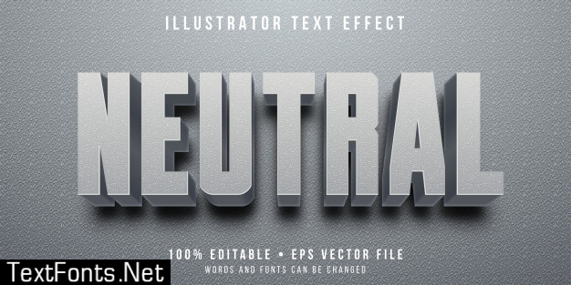 Editable text effect - neutral color style