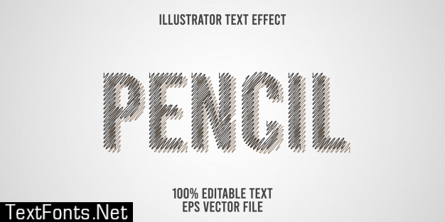 Editable text effect   pencil style