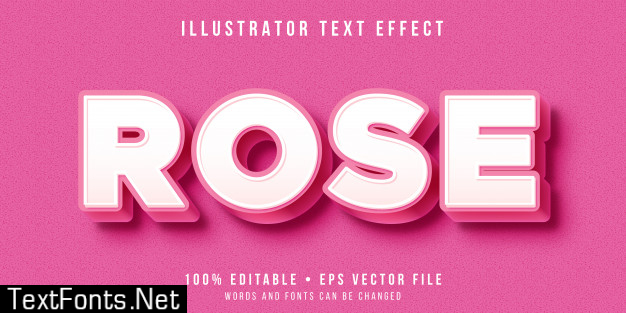 Editable text effect - rose pink style