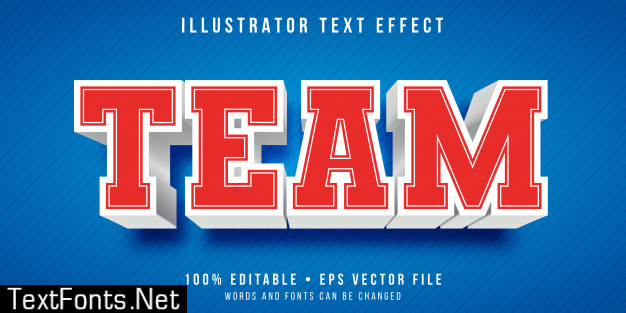 Editable text effect - school varsity team style