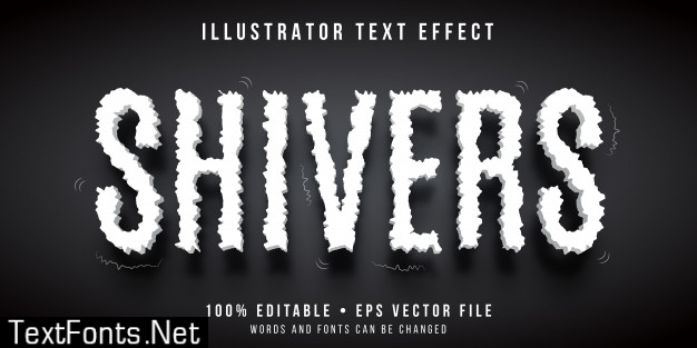 Editable text effect - shivering text style