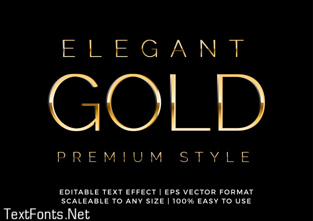 Elegant premium gold fancy text effect