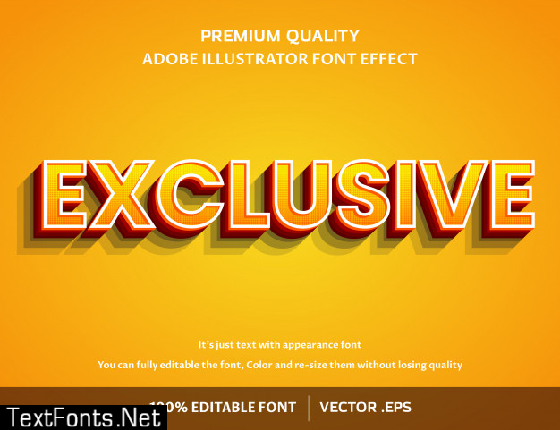 Exclusive 3d easy editable font effect