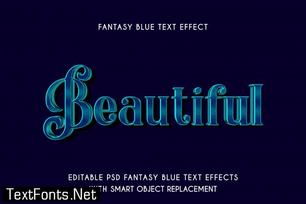 Fantasy blue text effect