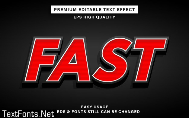 Fast editable text style effect