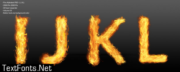 Fire alphabet text effect