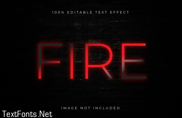 Fire editable neon text effect