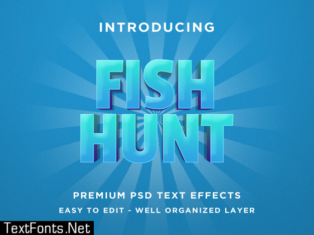 Fish hunt - 3d text effect