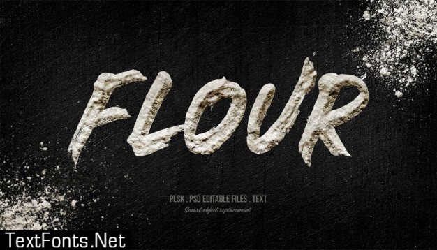 Flour 3d text style effect