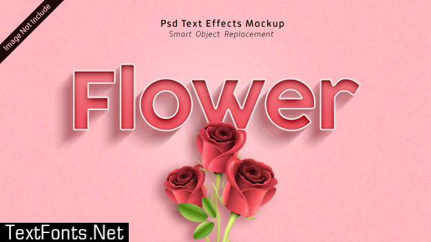 Flower 3d text effects mockup