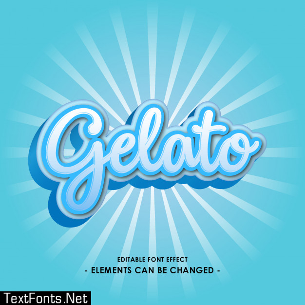 Font effect for ice cream product