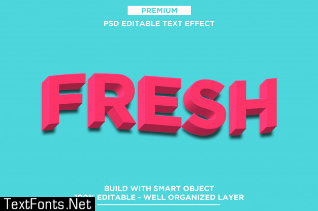 Fresh  3d text effect mockup