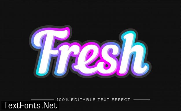 Fresh editable text effect with gradient color