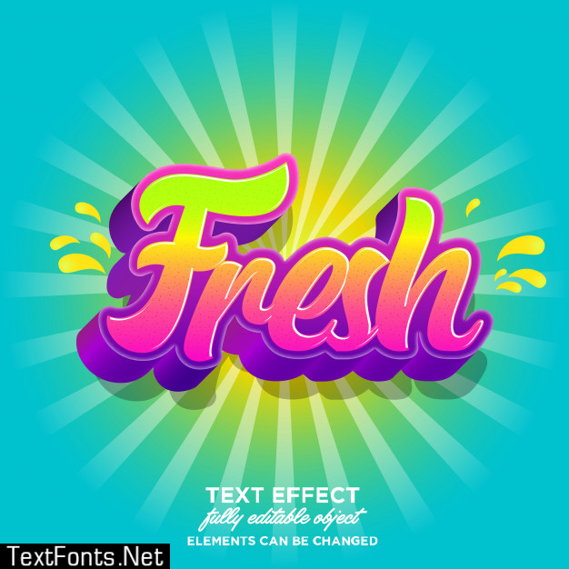 Fresh sticker font effect with fresh gradient