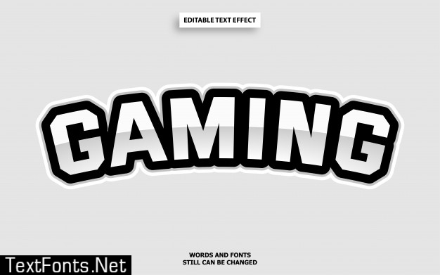 Gaming text style editable font effect