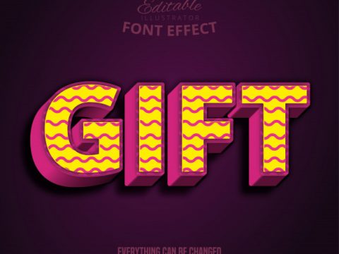 Gift text, editable text effect