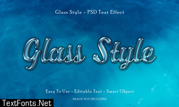 Glass style 3d text effect