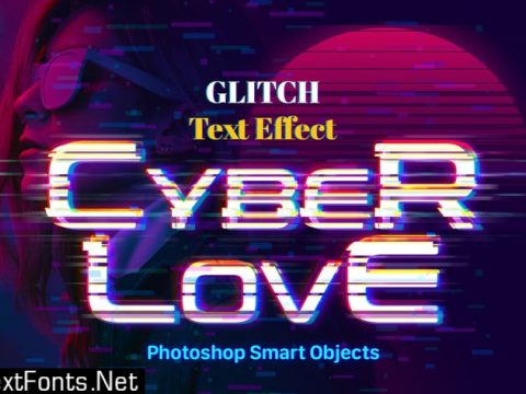 Glitch Photoshop Text Effect JRNA98B