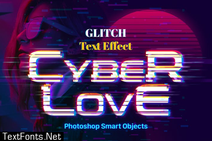 Glitch Photoshop Text Effect JRNA98B