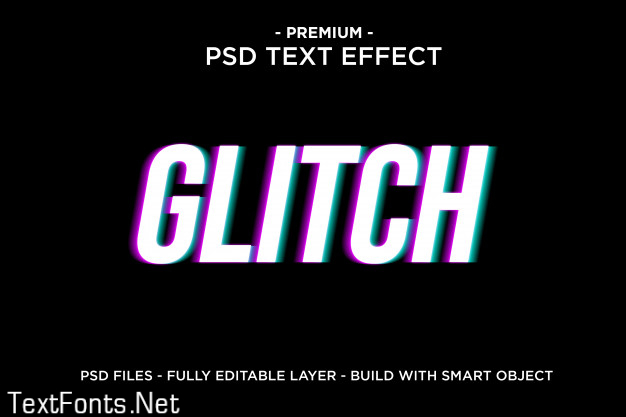 Glitch text effect template