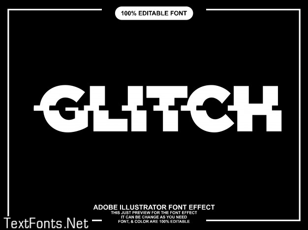 Glitch text style font effect