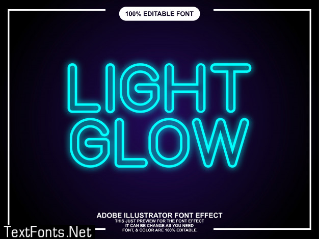 Glow editable graphic style text effect