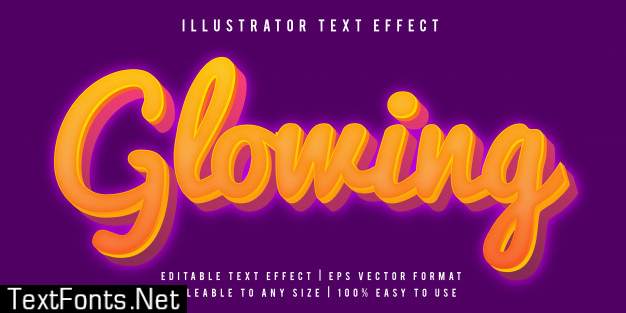 Glowing vibrant handwritten text effect