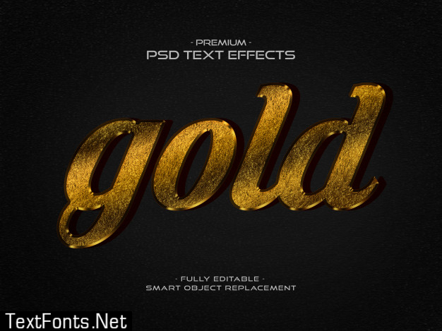 Gold 3d text style effect psd