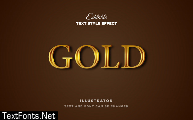 Gold metal text style effect