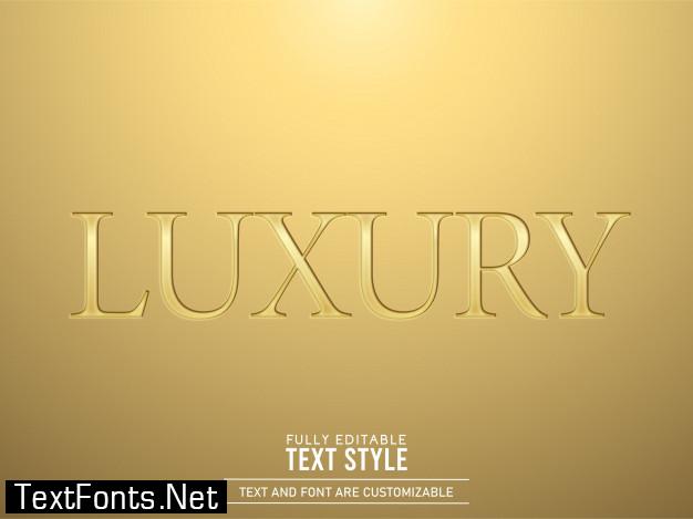 Gold metallic shining engraved text effect