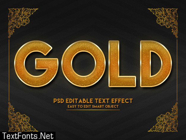 Gold style text effect