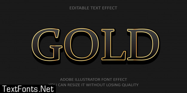 Gold text font effect