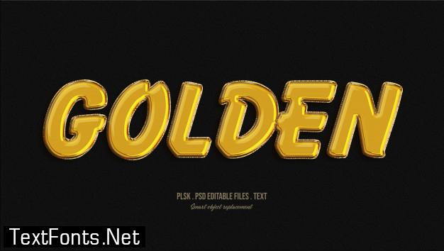 Golden 3d text style effect