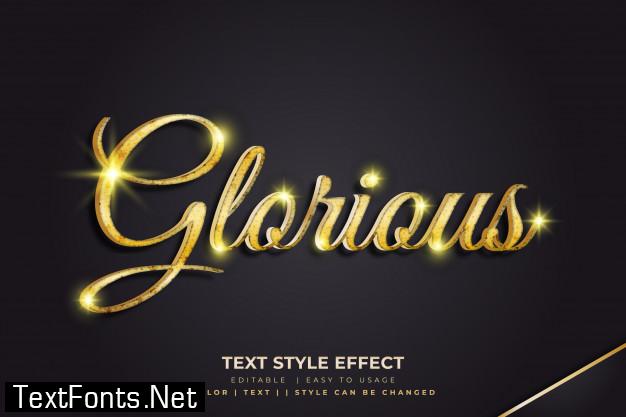 Golden glorious 3d text style effect