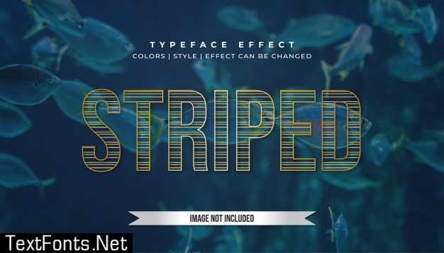 Golden text effect with striped style