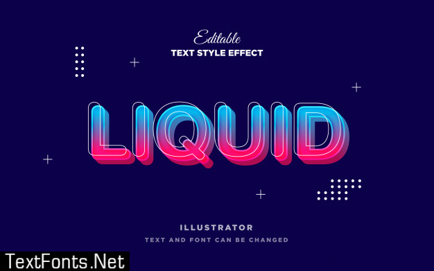 Gradient liquid trendy text style