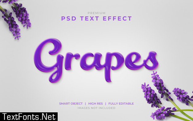 Grapes psd text effect mockup