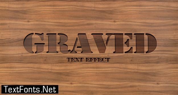 Graved 3d text style effect mockup