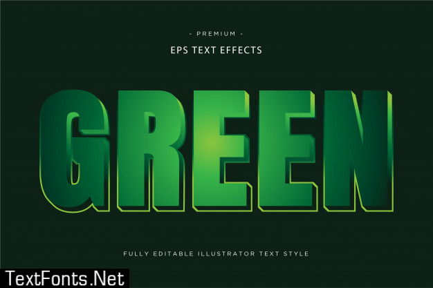 Green 3d text effect