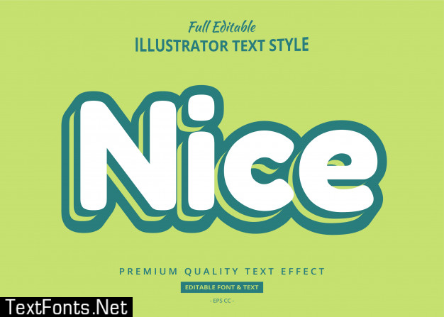 Green cartoon text  effect