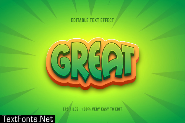 Green comic pop style text effect