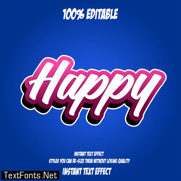 Happy text, editable font effect