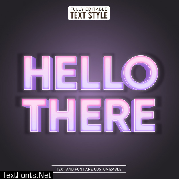 Hello there light glowing led editable text effect