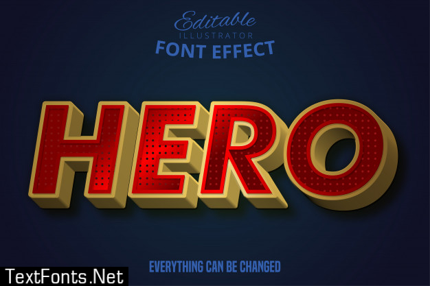 Hero text, editable text effect.