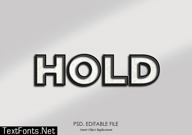 Hold 3d text effect mockup