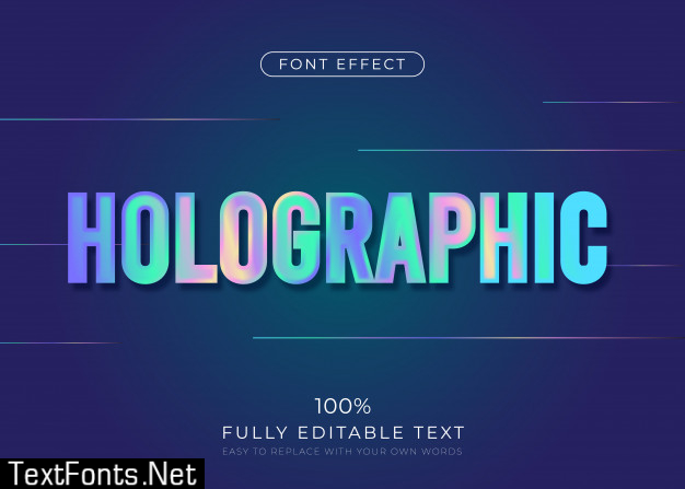 Holographic text effect.  font style